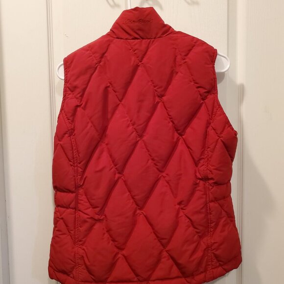 Eddie Bauer Premium Goose Down Quilted Puffer Vest - Bright Red - XS - Picture 3 of 9